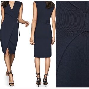 Reis’s Elegant Navy Wrap Dress xs